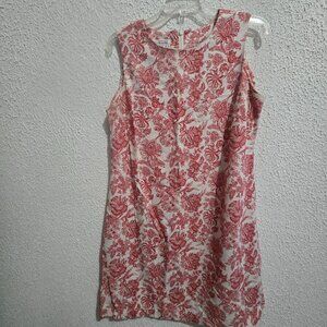 Talbots Petites Red Floral Sleeveless Dress Size 10P